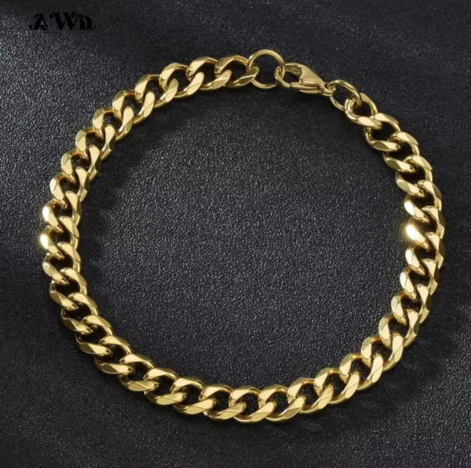 HellMark Plated Stainless Steel Cuban Chain Bracelet Selection
