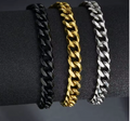 HellMark Plated Stainless Steel Cuban Chain Bracelet Selection
