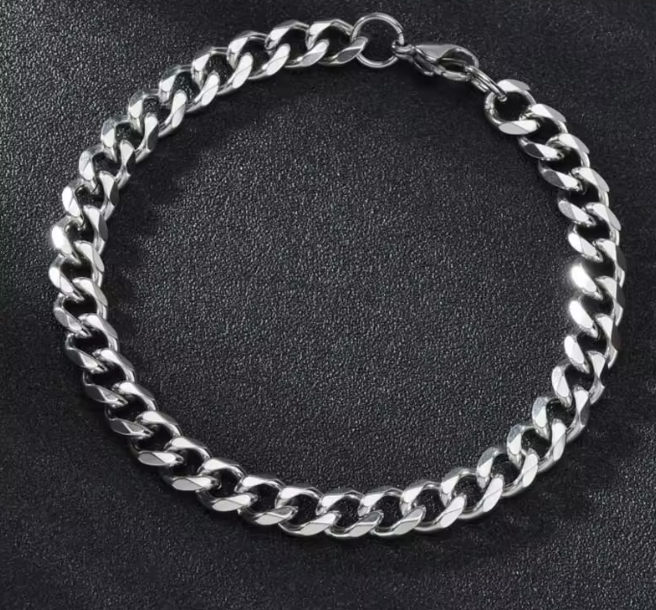 HellMark Plated Stainless Steel Cuban Chain Bracelet Selection