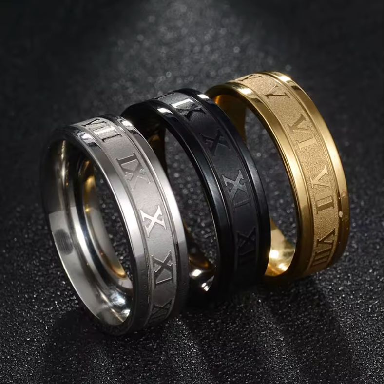 HellMark Stainless Steel Roman Digital Ring