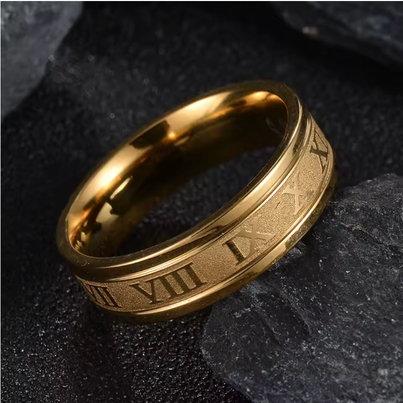 HellMark Stainless Steel Roman Digital Ring
