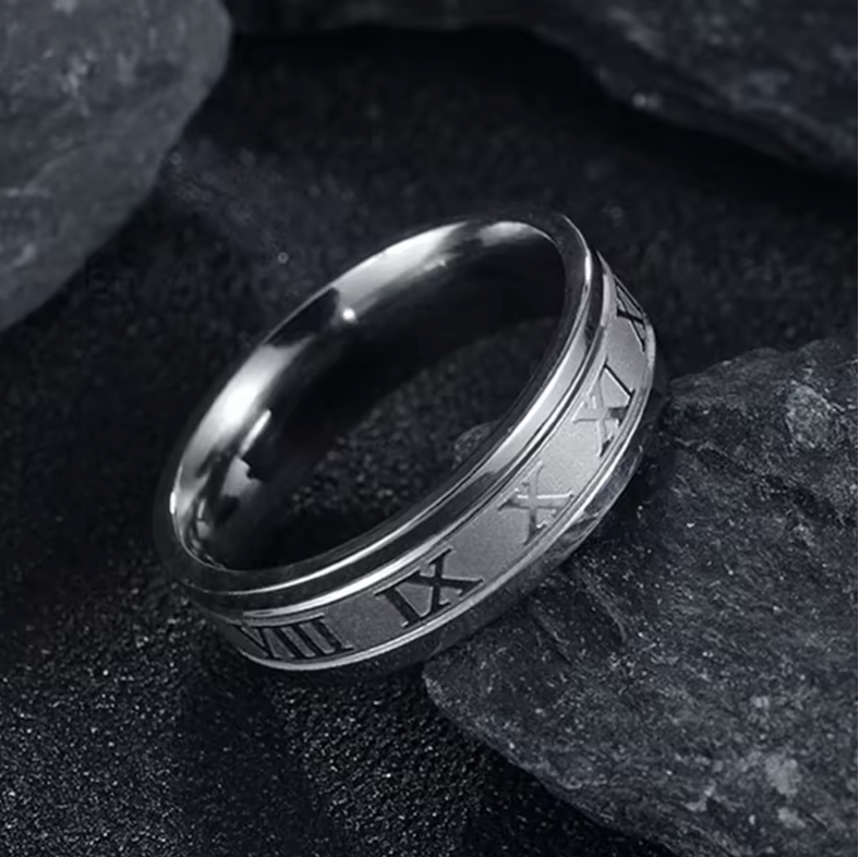 HellMark Stainless Steel Roman Digital Ring