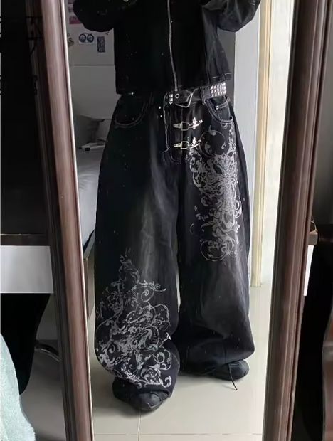 HellMark Baggy Black Denim Jeans