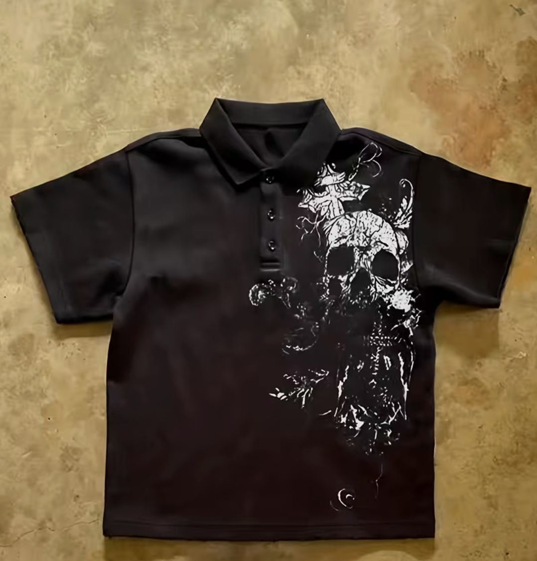 HellMark Vintage Skull Design Polo