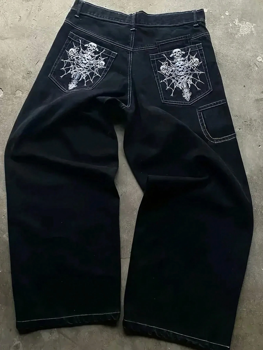 HellMark Skull Cross Denim Jeans