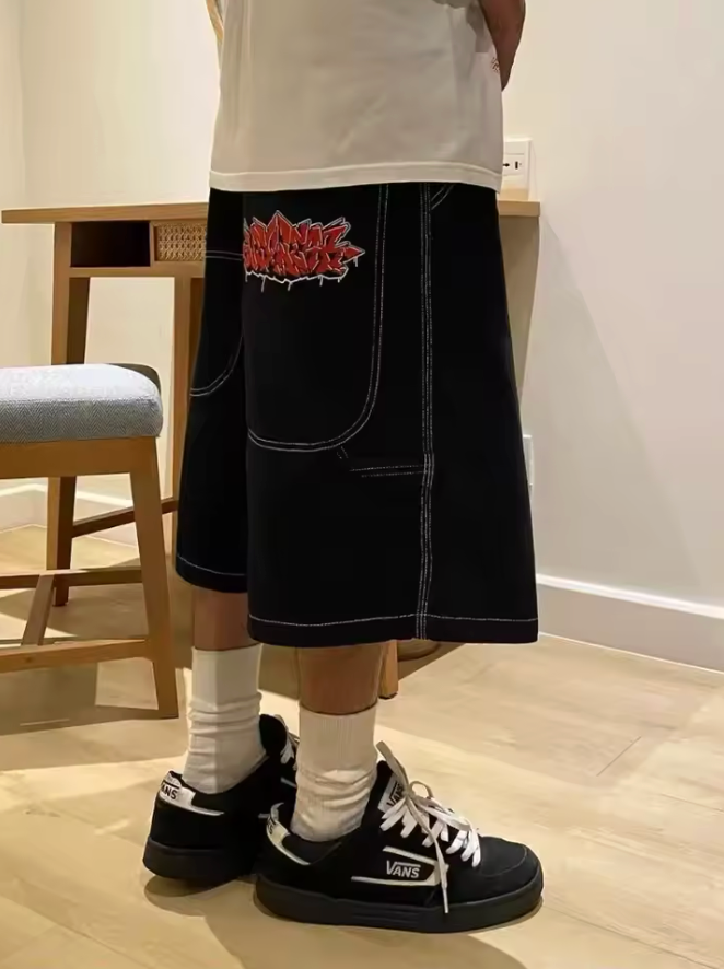 HellMark Jorts Men Black Denim