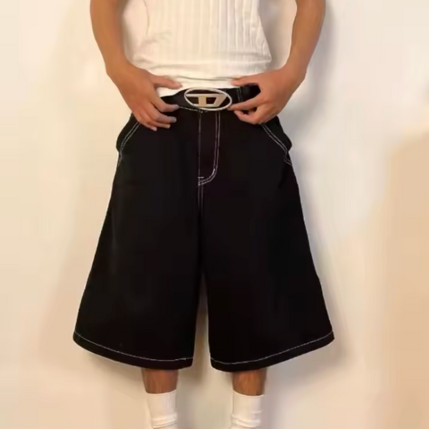 HellMark Jorts Men Black Denim