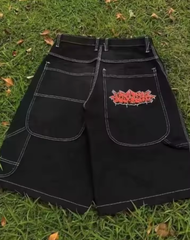 HellMark Jorts Men Black Denim