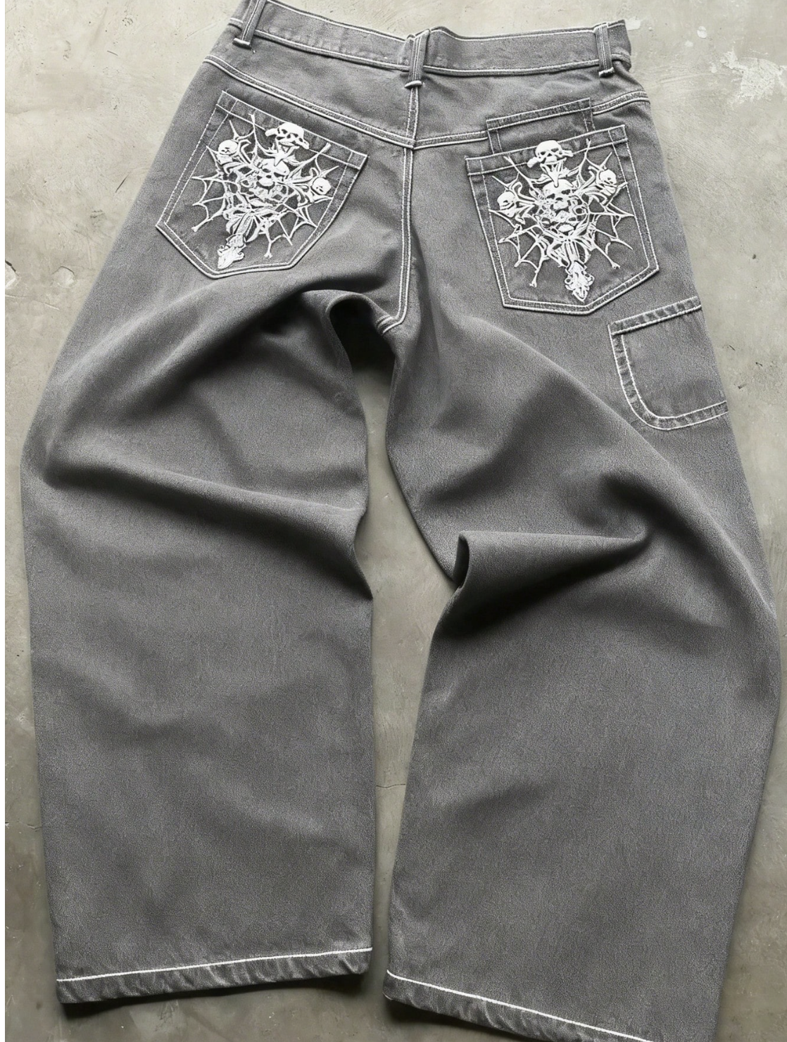 HellMark Skull Cross Denim Jeans