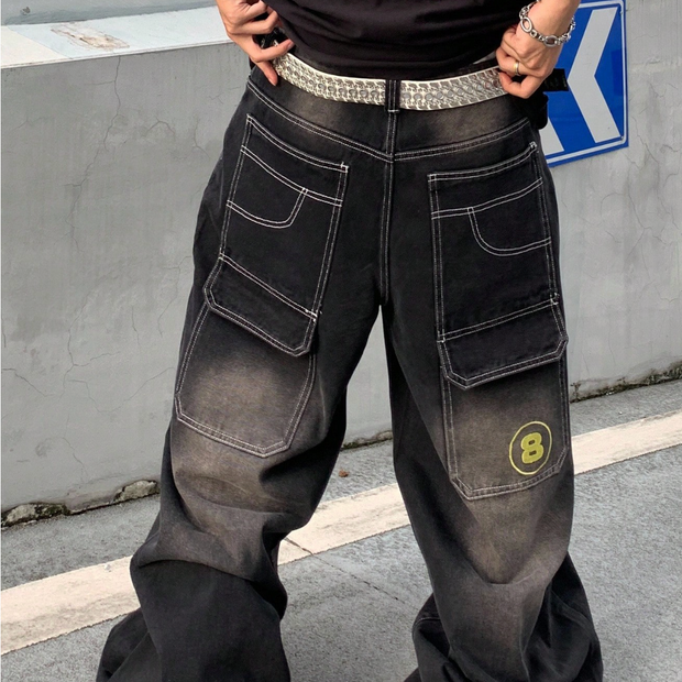 HellMark Vintage Black Denim Stitched