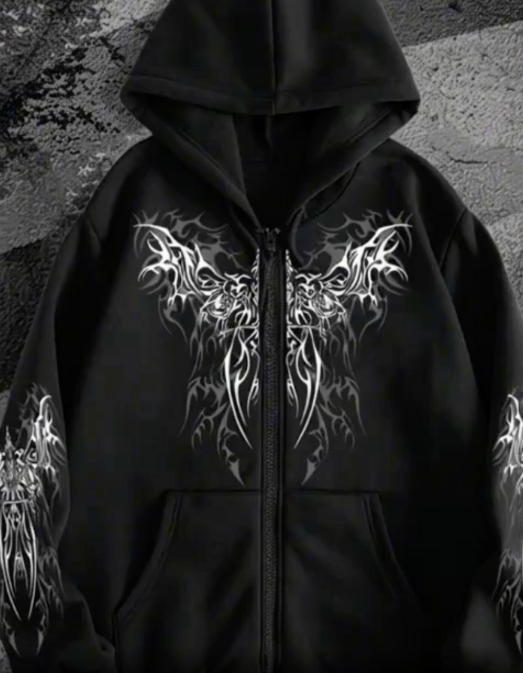 HellMark Angel Wings Print Hoodie