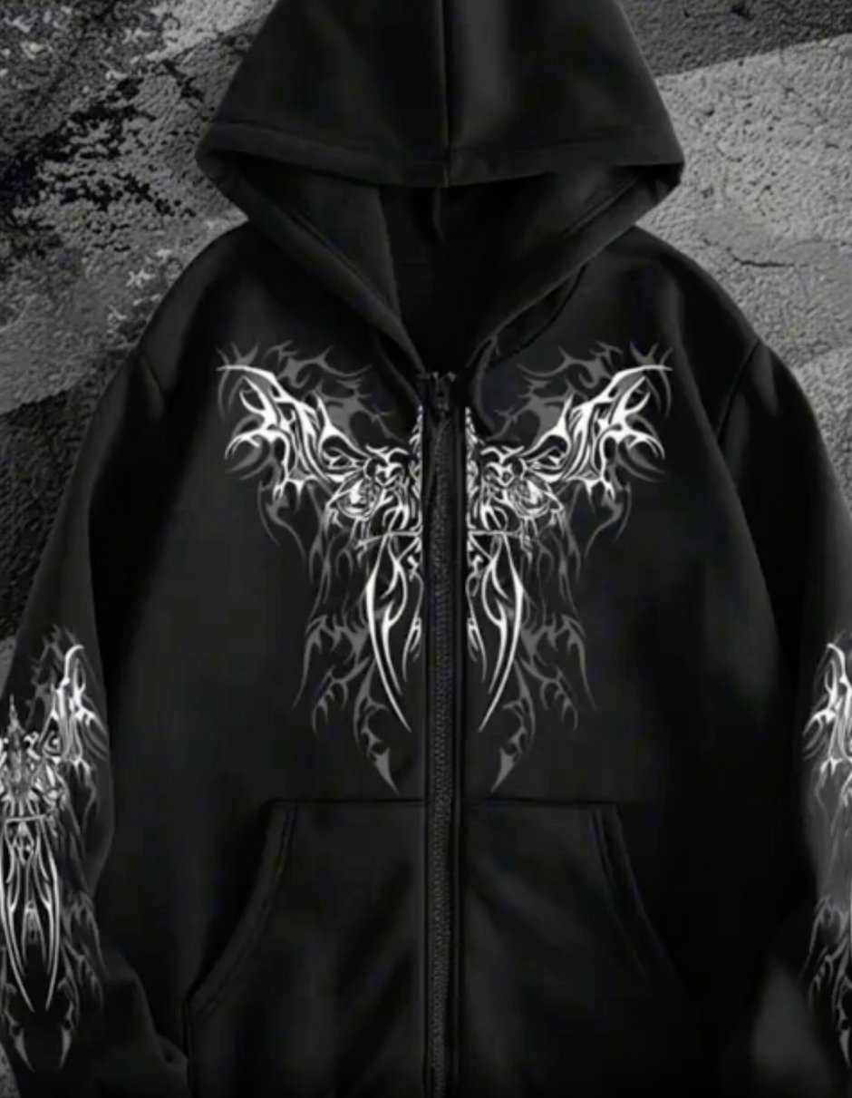 HellMark Angel Wings Print Hoodie