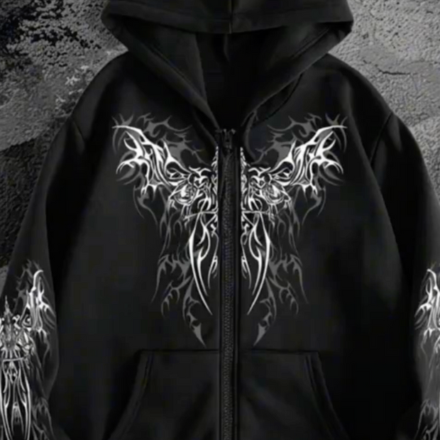 HellMark Angel Wings Print Hoodie