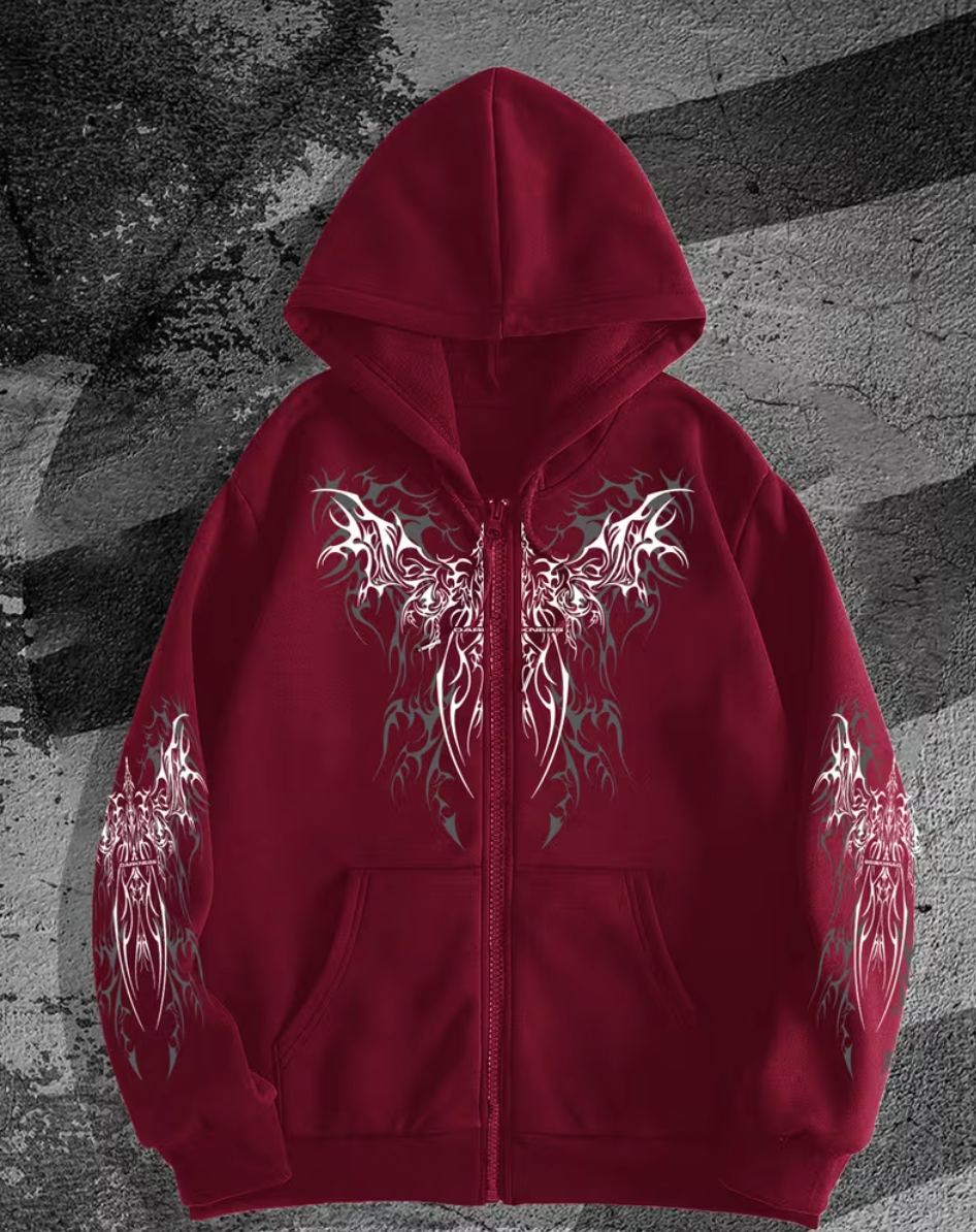 HellMark Angel Wings Print Hoodie