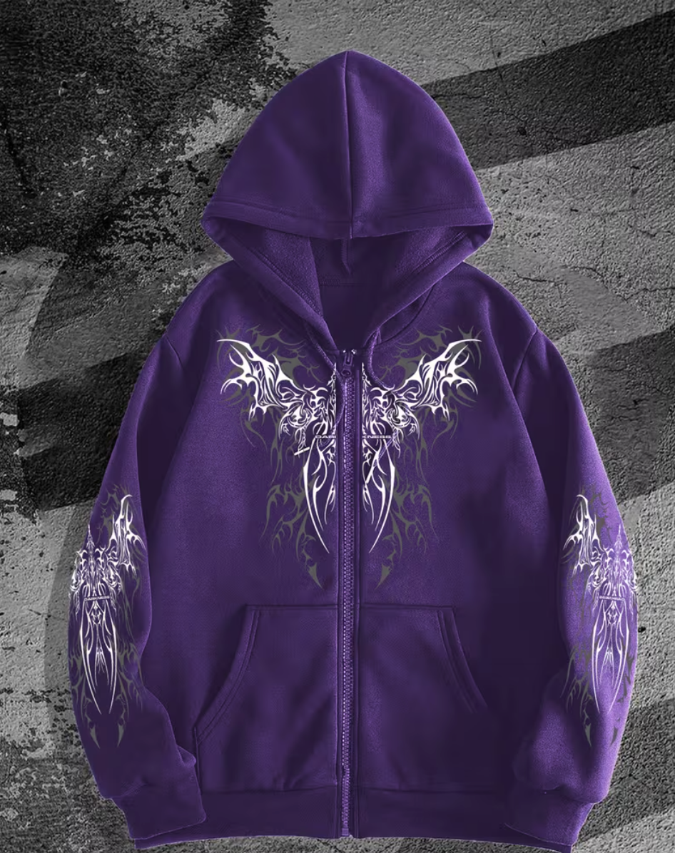 HellMark Angel Wings Print Hoodie