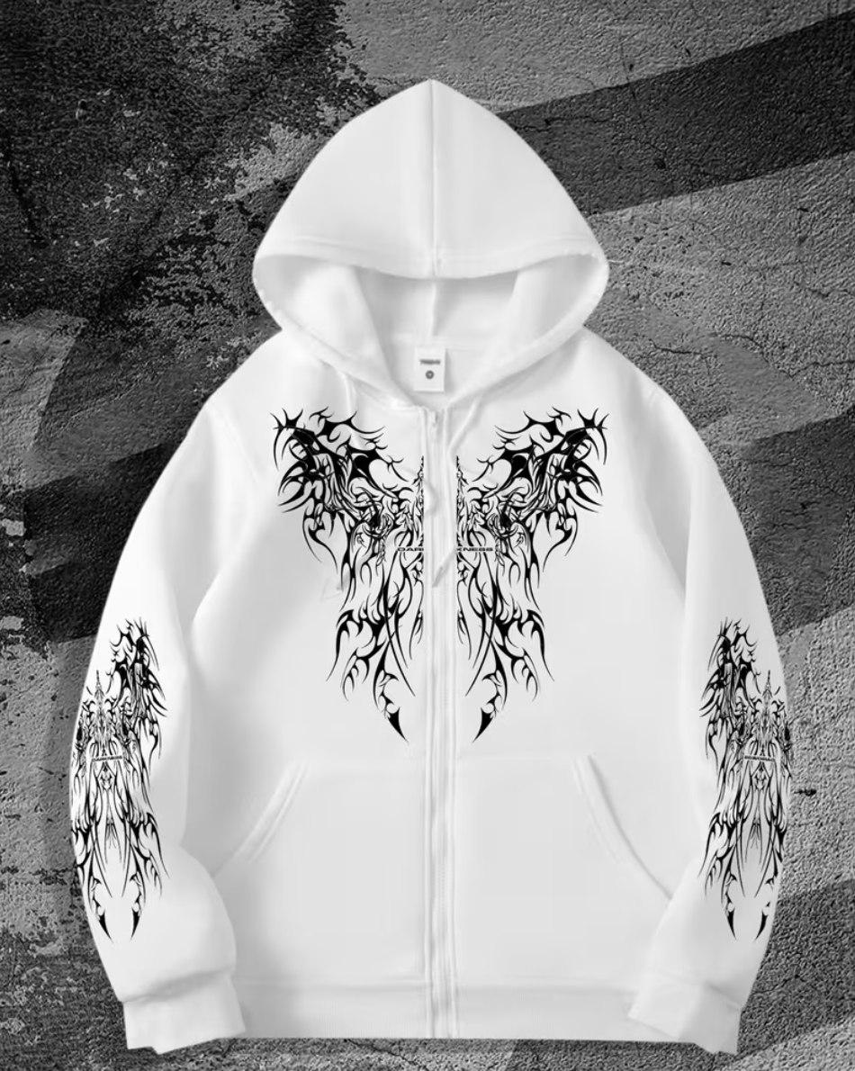 HellMark Angel Wings Print Hoodie