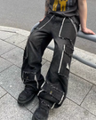 HellMark Trendy Patchwork Distressed Baggy Jeans