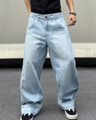 HellMark Baggy Denim Blue Jeans Trendy StreetWear