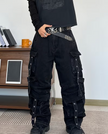 HellMark Niche Baggy Cargo Jeans Multi-Button