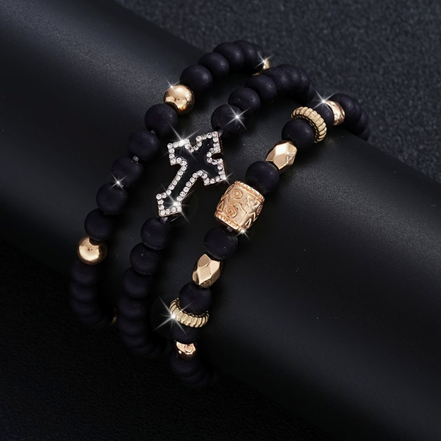 HellMark Cross Lava Rock Bracelet