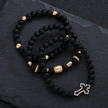 HellMark Cross Lava Rock Bracelet