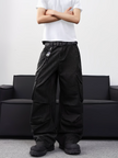 HellMark Baggy Black Denim Cargo Jeans