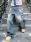 HellMark Baggy Washed Denim Blue Jeans