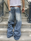 HellMark Baggy Washed Denim Blue Jeans