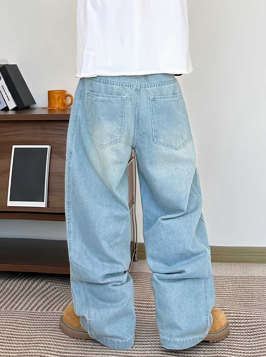 HellMark Loose Baggy Blue Everyday Jeans