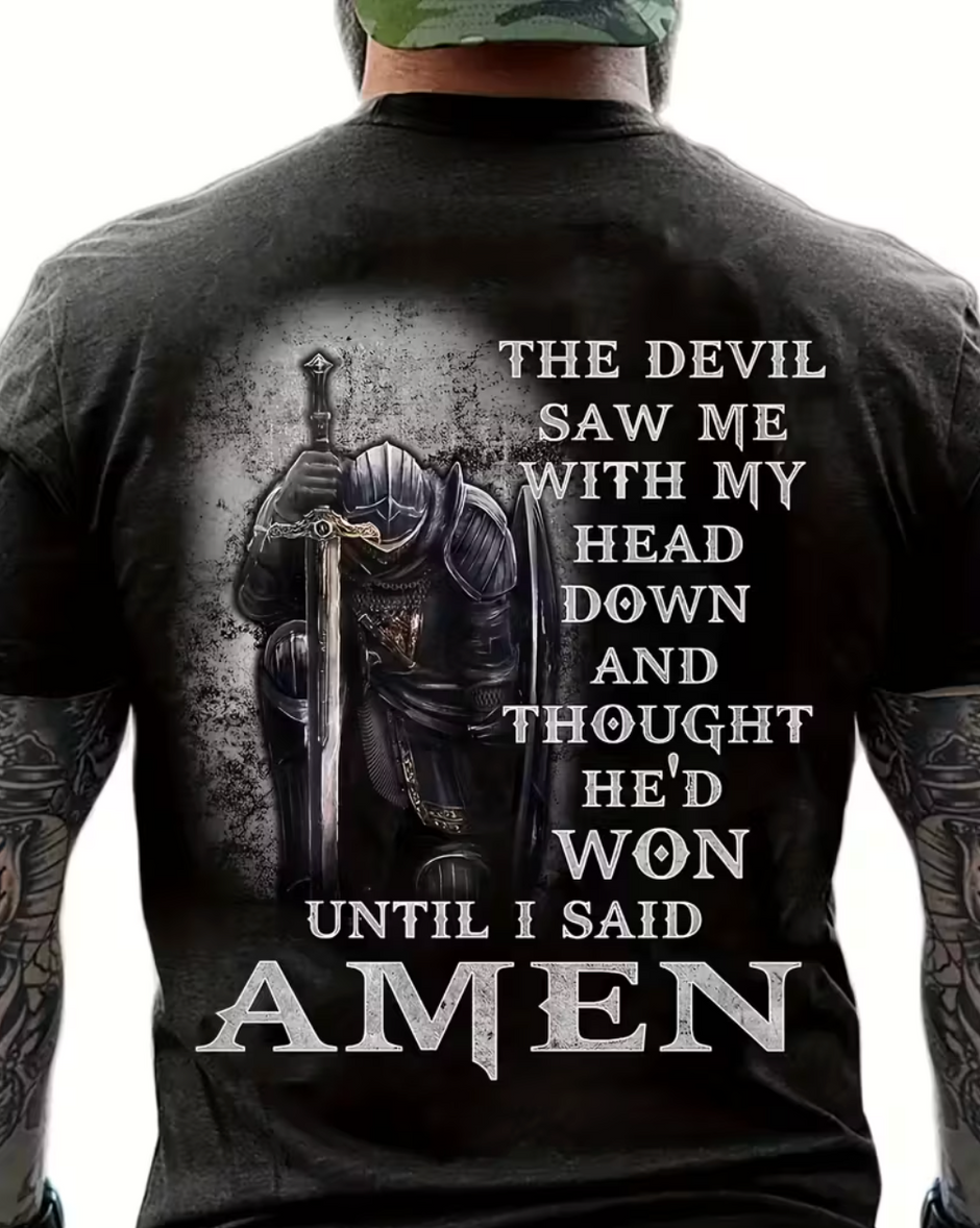 HellMark Graphic Devil Amen T-Shirt