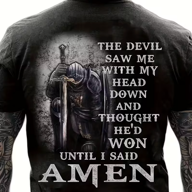 HellMark Graphic Devil Amen T-Shirt