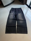 HellMark Washed Dark Grey Spider Web Denim