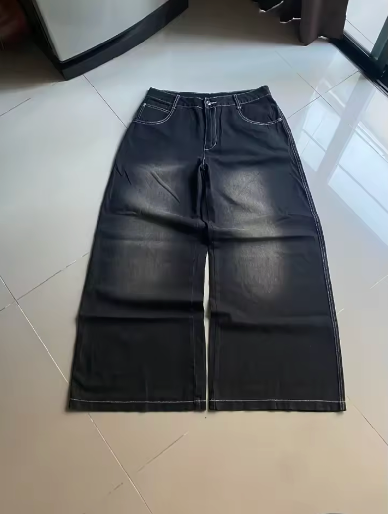 HellMark Washed Dark Grey Spider Web Denim