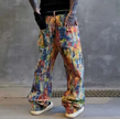 HellMark Graffiti Oil Paint Baggy Jeans