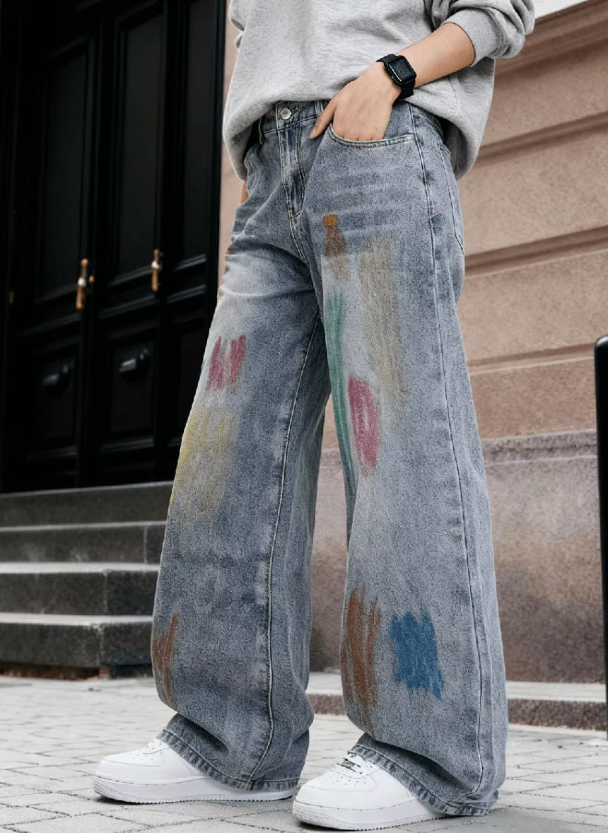 HellMark Hand Painted Marks Blue Denim